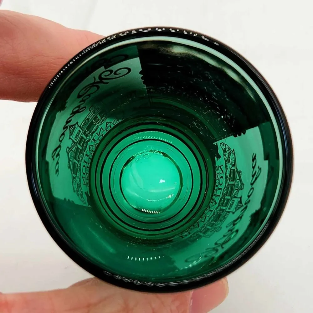 Magnolia Plantation Green & Gold Shot Glass Charleston SC Collectible Souvenir